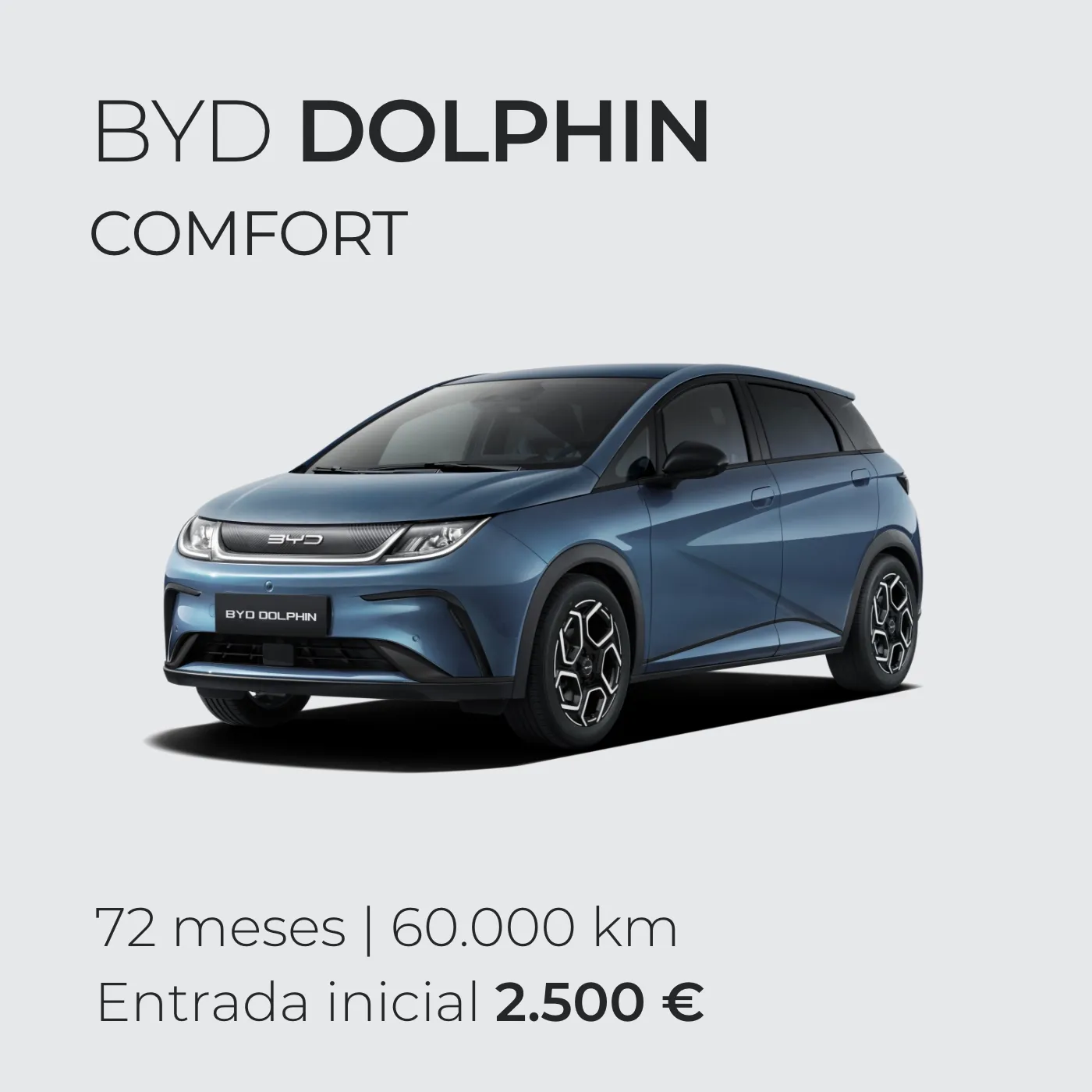 BYD DOLPHIN renting 72 meses | 60 000km com entrada inicial de 2500€