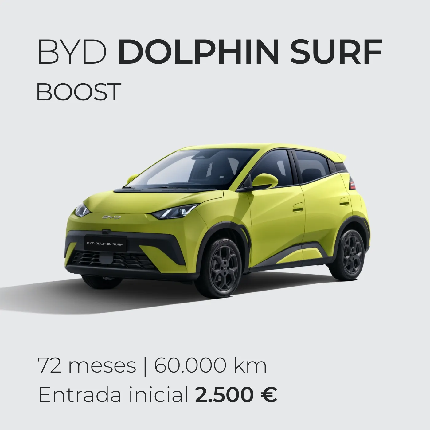 BYD DOLPHIN SURF renting 72 meses | 60 000km com entrada inicial de 2500€