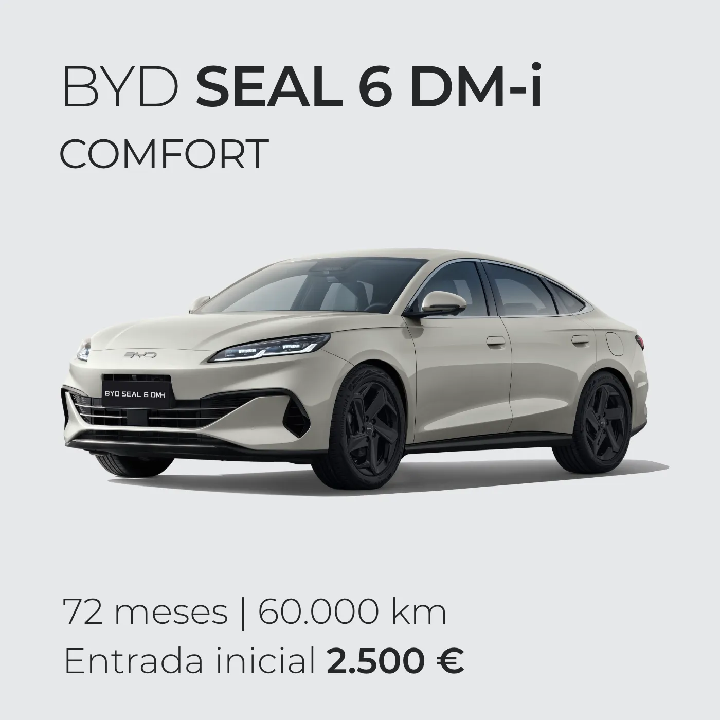 BYD SEAL 6 DM-i sedan renting 72 meses | 60 000km com entrada inicial de 2500€