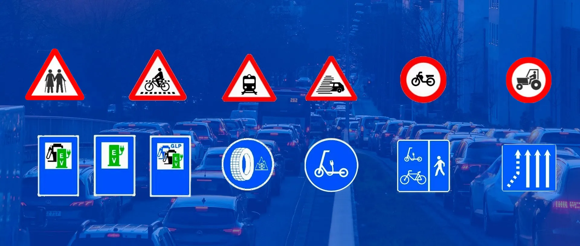 Nuevas señales DGT como paso para ciclistas y uso obligatorio de neumáticos de invierno.