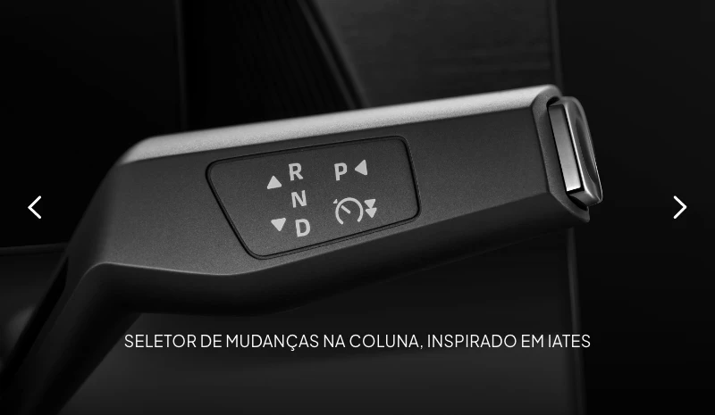 Botões de controlo integrados na lateral do volante. 