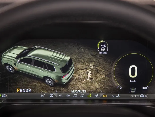 Ford Everest dashboard with the different driving modes