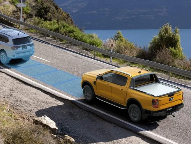 Graph showing the distance between the ford ranger and the vehicle in front