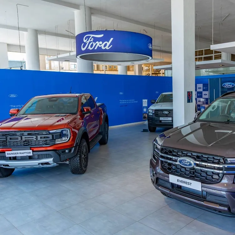 Ford Everest and Ford Ranger on display in the kenya facility showroom