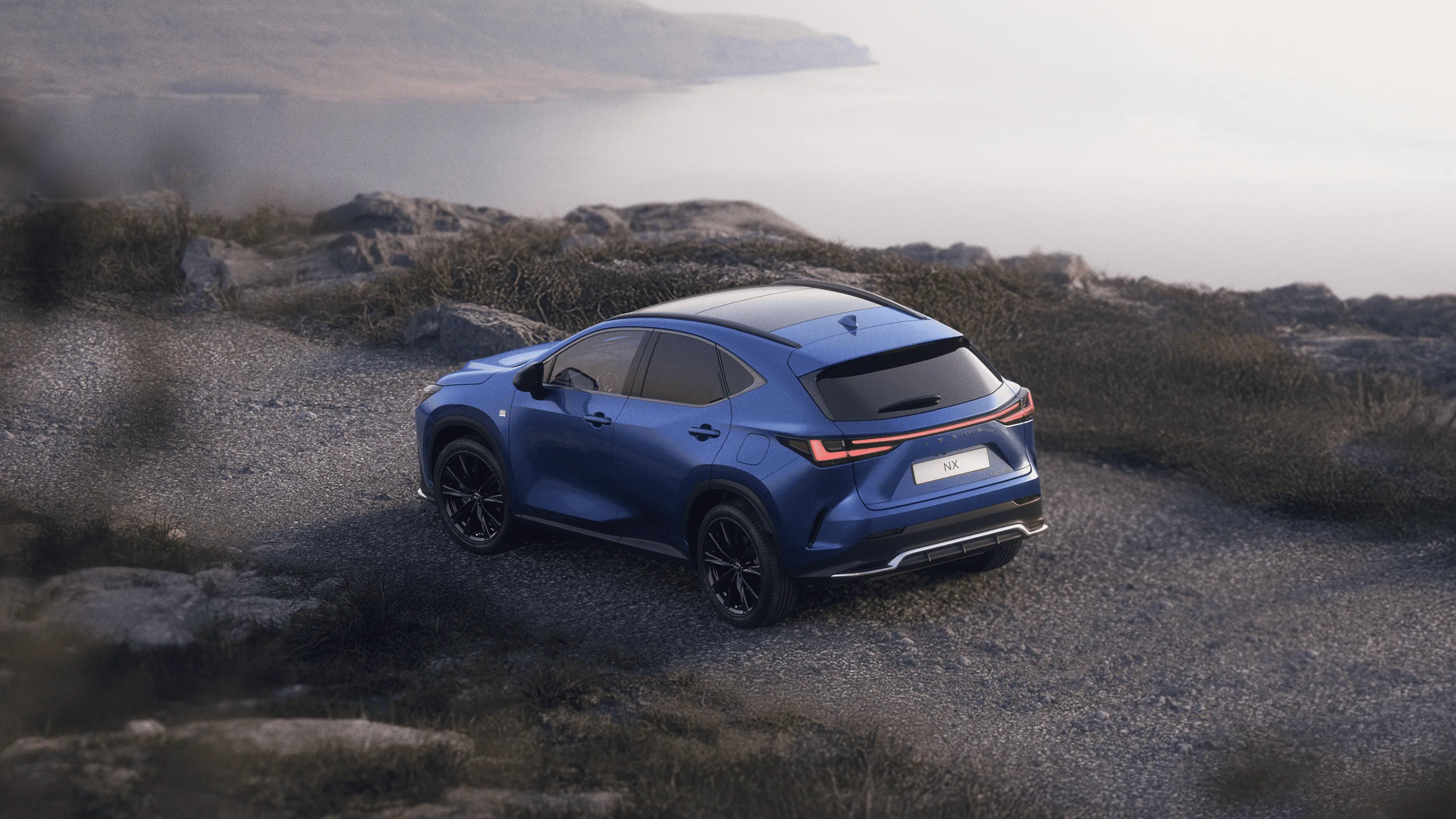 vista de ima de um automóvel lexus nx parado
